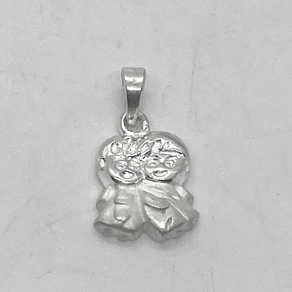 Vtg Sterling Silver 925  Zodiac Gemini Twins Pendant Charm | .8”